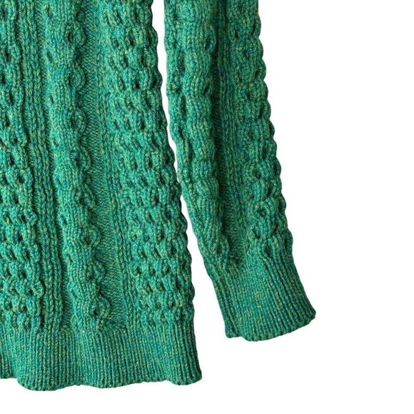 Blarney Castle Green Chunky Knit Sweater Round Neck Long Sleeve Size S Ireland - Picture 5 of 8